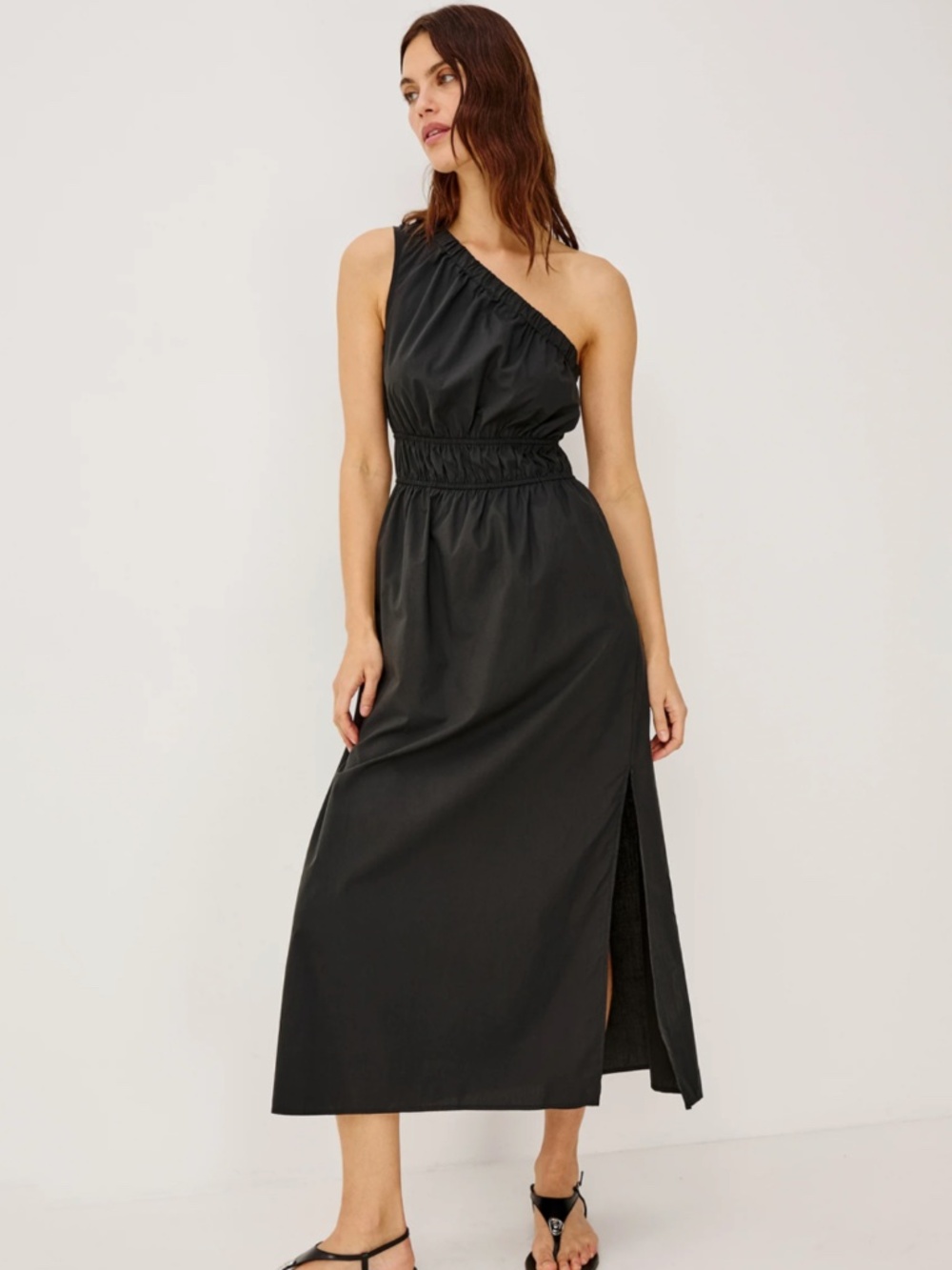 Rails $248 Selani black one shoulder midi dress - Size Small